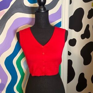 Cropped Red Vest